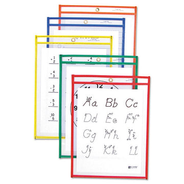 C-Line® Reusable Dry Erase Pockets, 9 X 12, Assorted Neon Colors, 10-pack freeshipping - TVN Wholesale